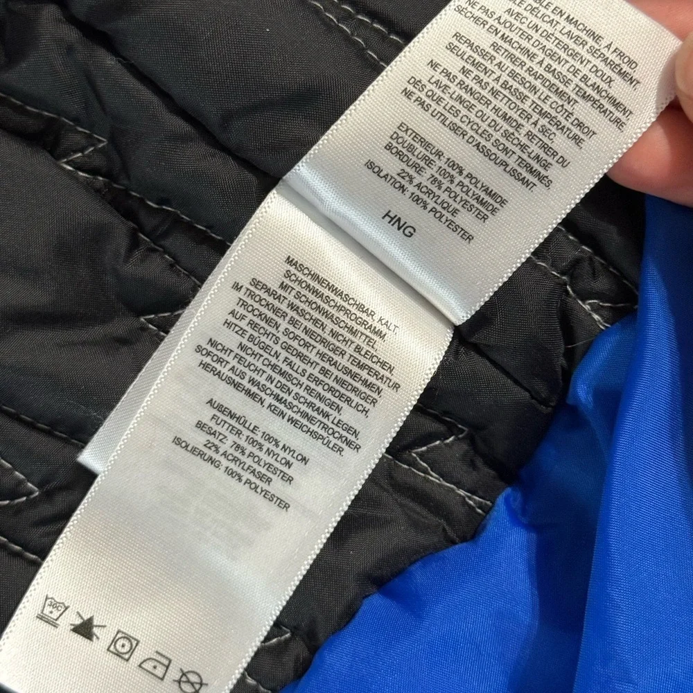 Columbia Youth 14/16 Zip/Snap Button Winter Thick Outdoor Jacket Blue Nylon
